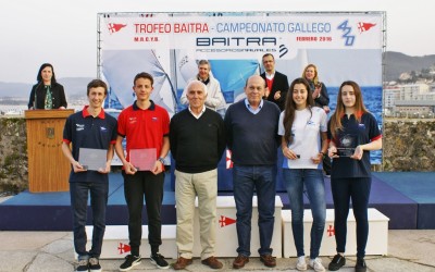 Marcos Cordeiro y Simón Porzio del Náutico de Vigo nuevos campeones gallegos de la clase 420 en el Trofeo Baitra, celebrado en Baiona